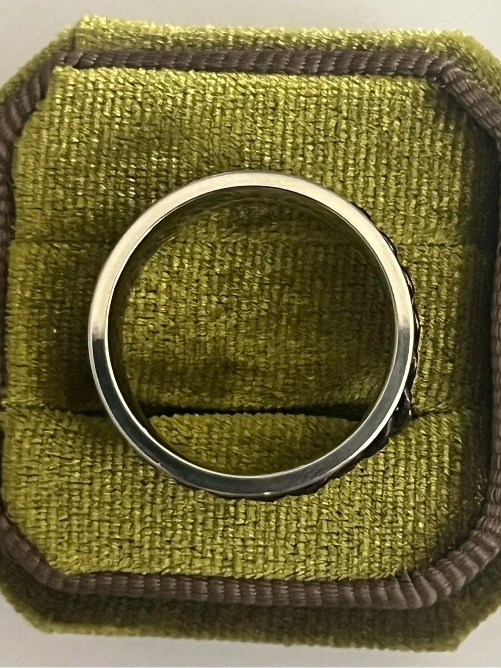 Men’s Titanium Steel Silver/Black Rotating Fidget Band Polished Finish 8mm S 11